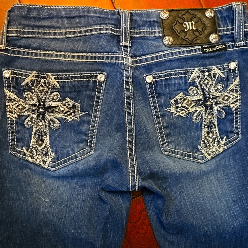 Authentic Miss Me skinny jeans jeggings size 27, 33" inseam